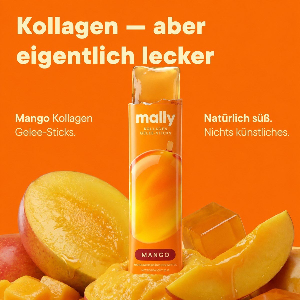 Mally Kollagen-Jelly-Sticks mit frischer Mango
